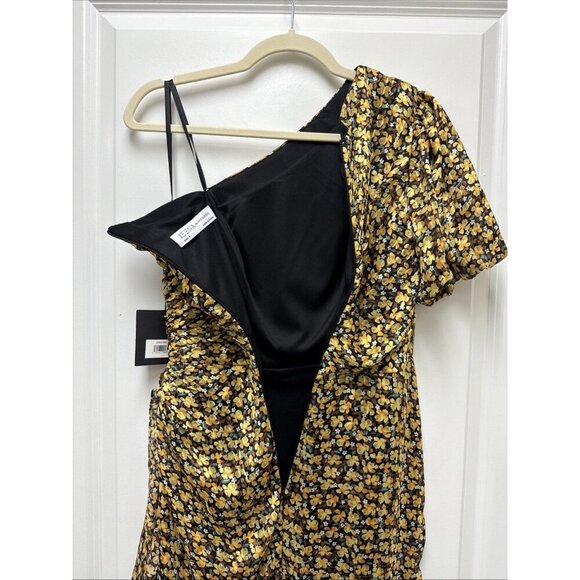 New Mac Duggal Size 4 Floral 26905 One Shoulder Ruffle Ruched Cocktail Dress NWT - Picture 13 of 15